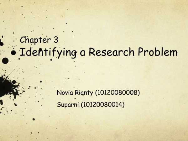 Chapter 3 Identifying a Research Problem