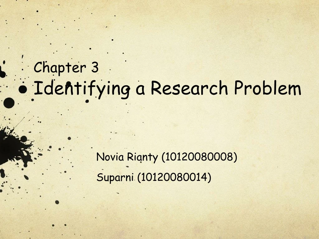 chapter 3 identifying a research problem