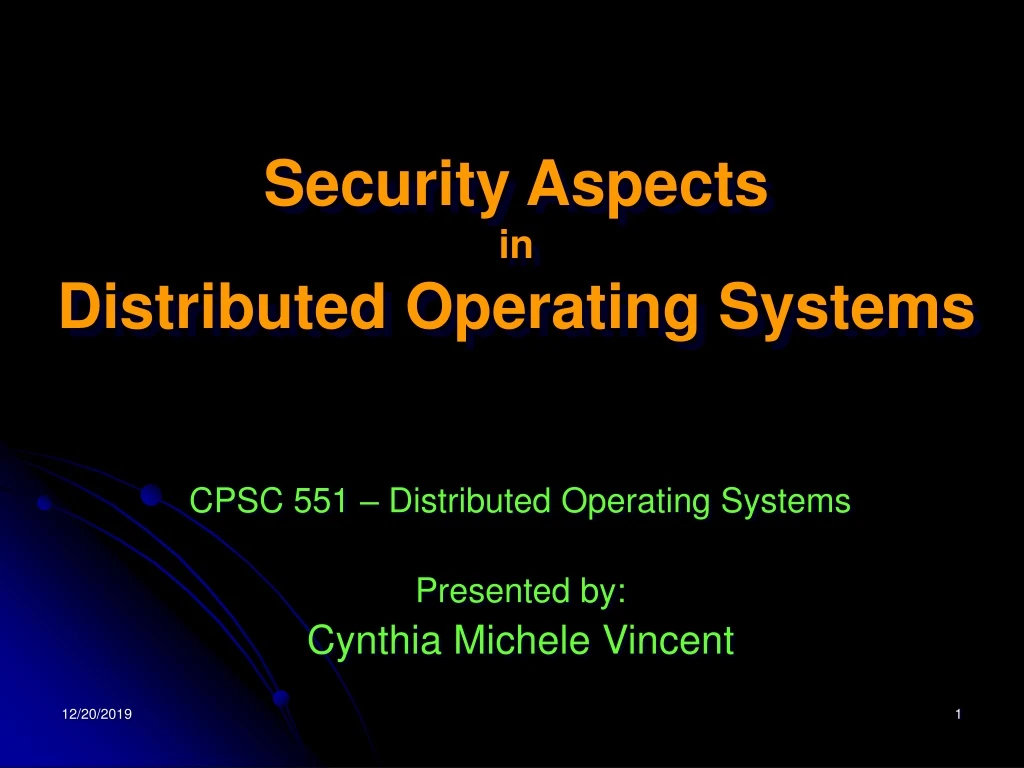 security aspects in distributed operating systems