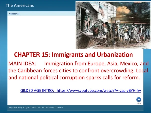 CHAPTER 15: Immigrants and Urbanization