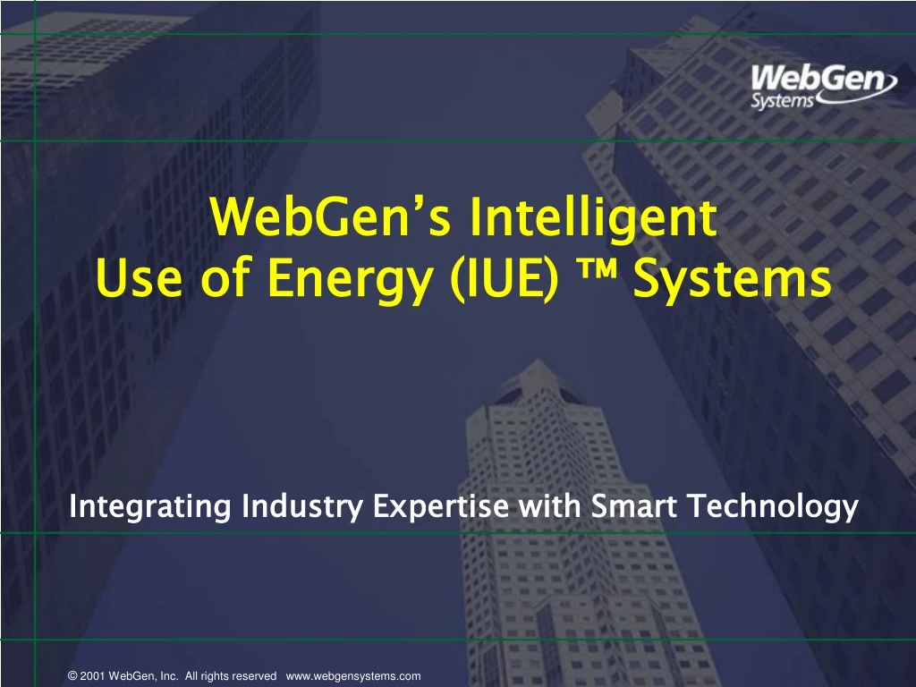 webgen s intelligent use of energy iue systems integrating industry expertise with smart technology