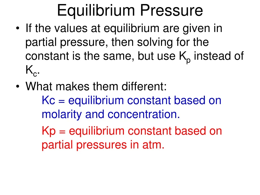 equilibrium pressure