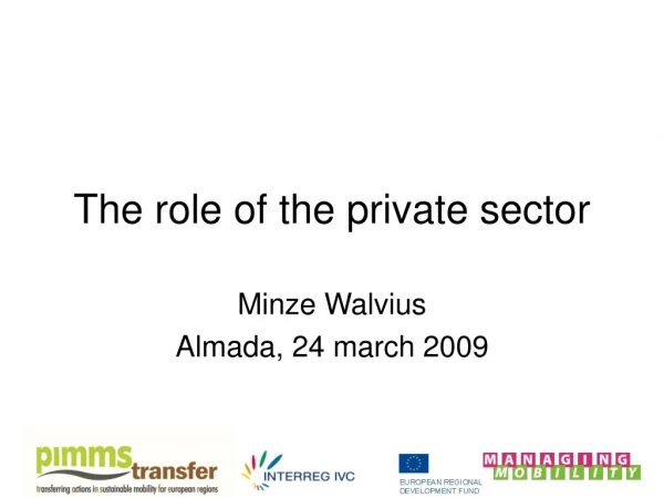 The role of the private sector