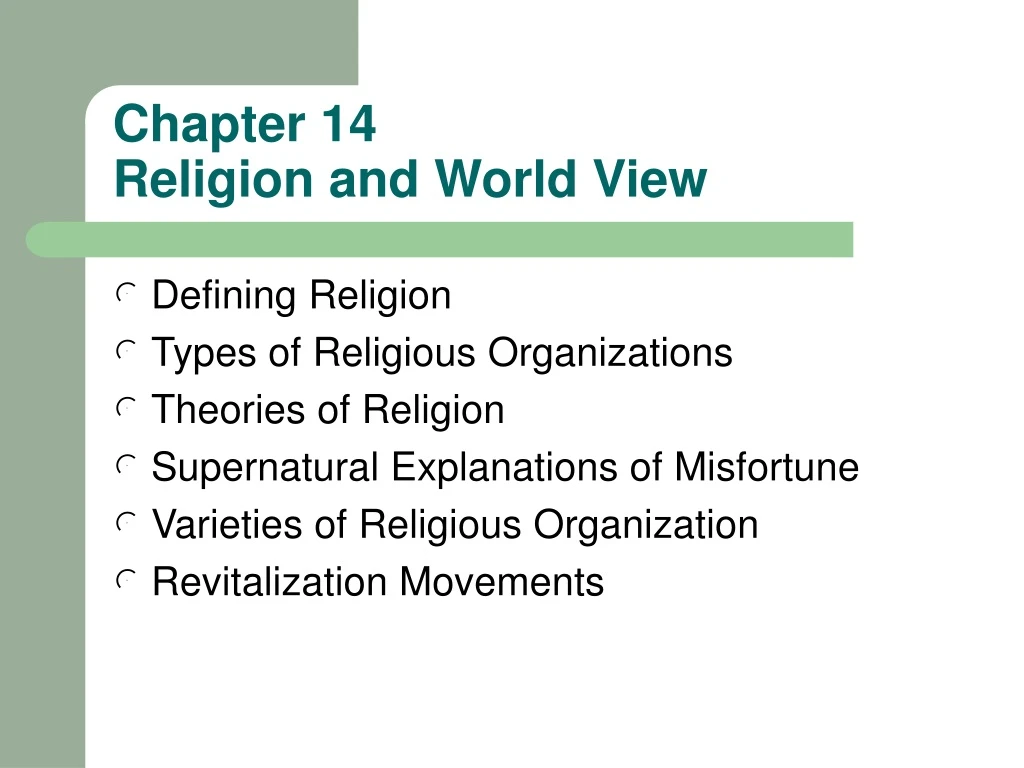 chapter 14 religion and world view