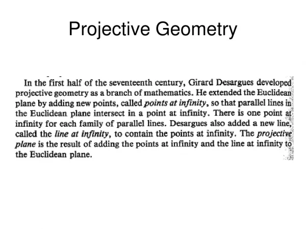 Projective Geometry