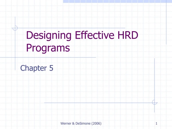 Designing Effective HRD Programs