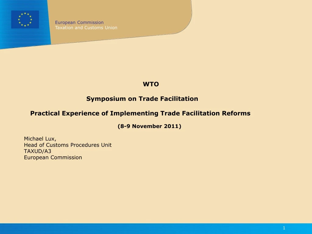 wto symposium on trade facilitation practical