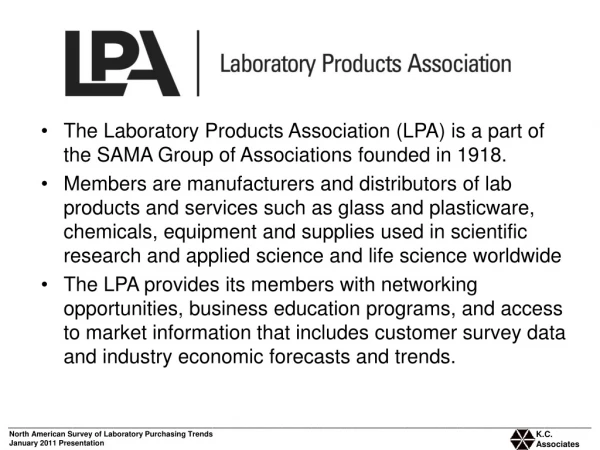 North American Survey of  Laboratory Purchasing Trends January 2011