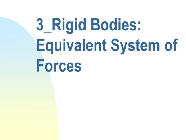 3_Rigid Bodies: Equivalent System of Forces