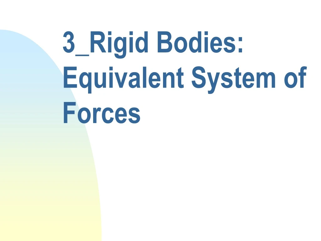 3 rigid bodies equivalent system of forces