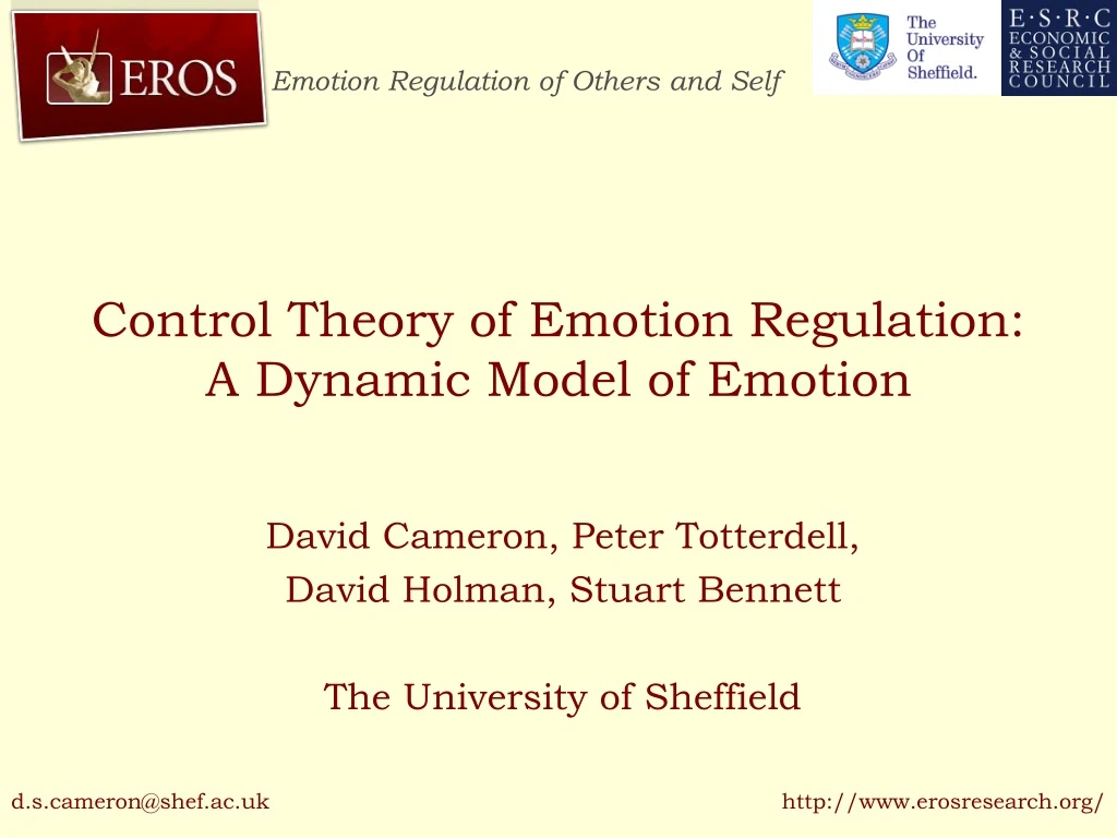 control theory of emotion regulation a dynamic model of emotion