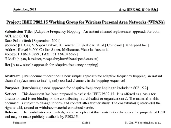 Project: IEEE P802.15 Working Group for Wireless Personal Area Networks (WPANs)