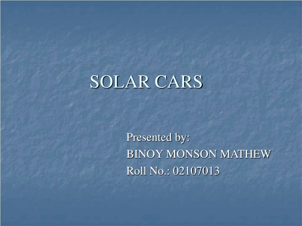 solar cars