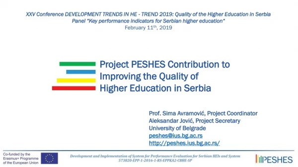 Project PESHES Contribution to Improving the Quality of Higher Education in Serbia