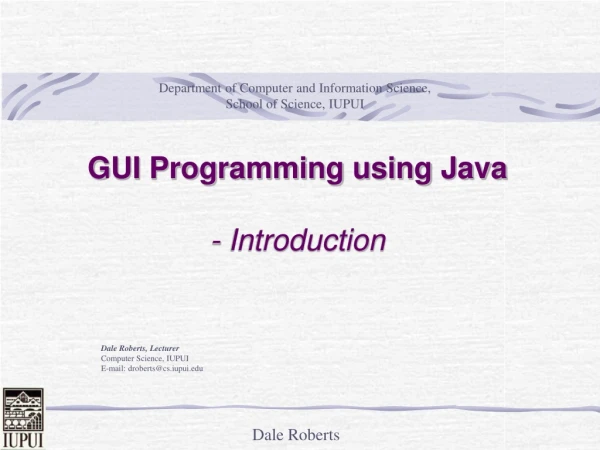 GUI Programming using Java - Introduction