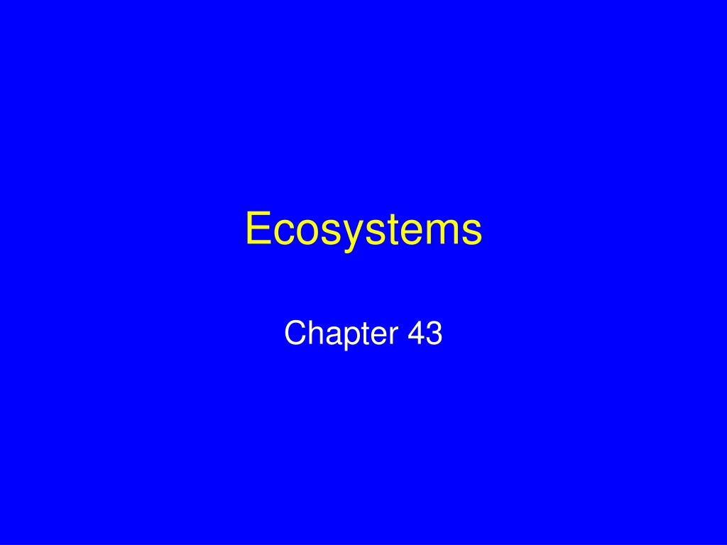 ecosystems