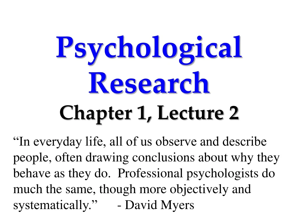 psychological research chapter 1 lecture 2