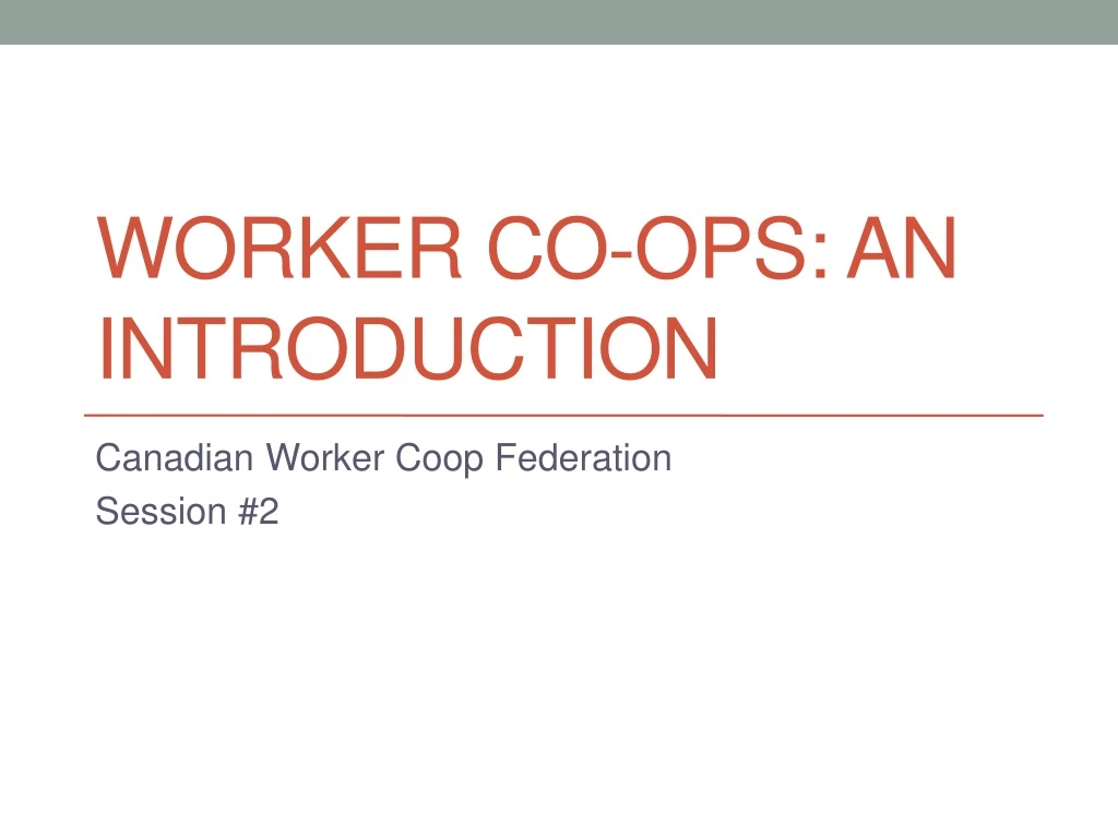 worker co ops an introduction