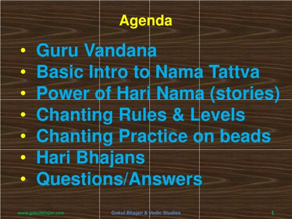 Guru Vandana   Basic Intro to Nama Tattva   Power of Hari Nama (stories)