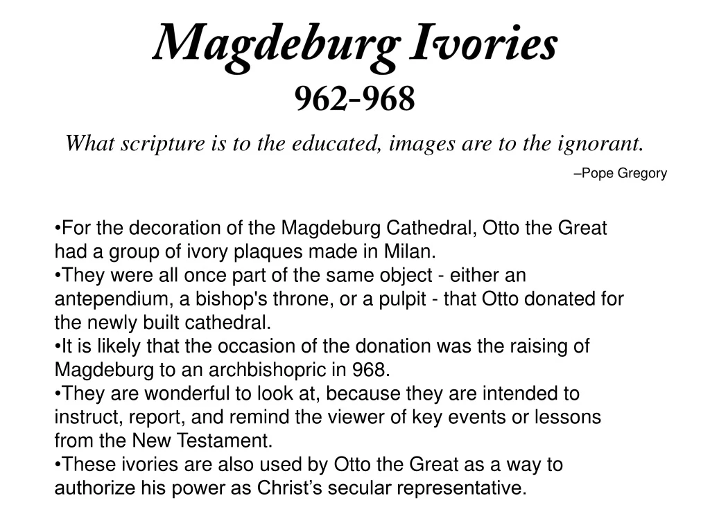 magdeburg ivories 962 968 what scripture