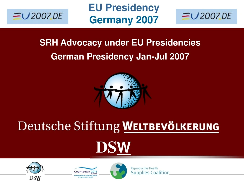 srh advocacy under eu presidencies german presidency jan jul 2007