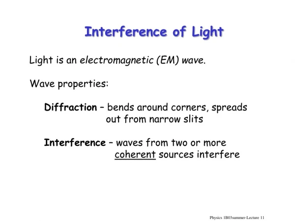 Interference of Light