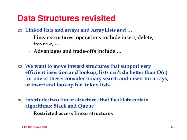 Data Structures revisited