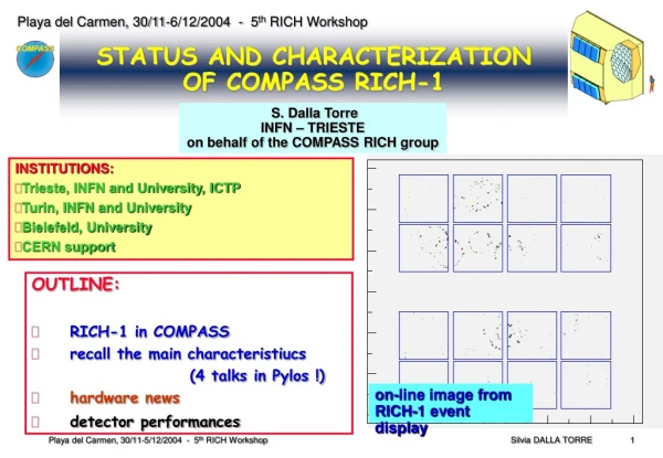 STATUS AND CHARACTERIZATION  OF COMPASS RICH-1