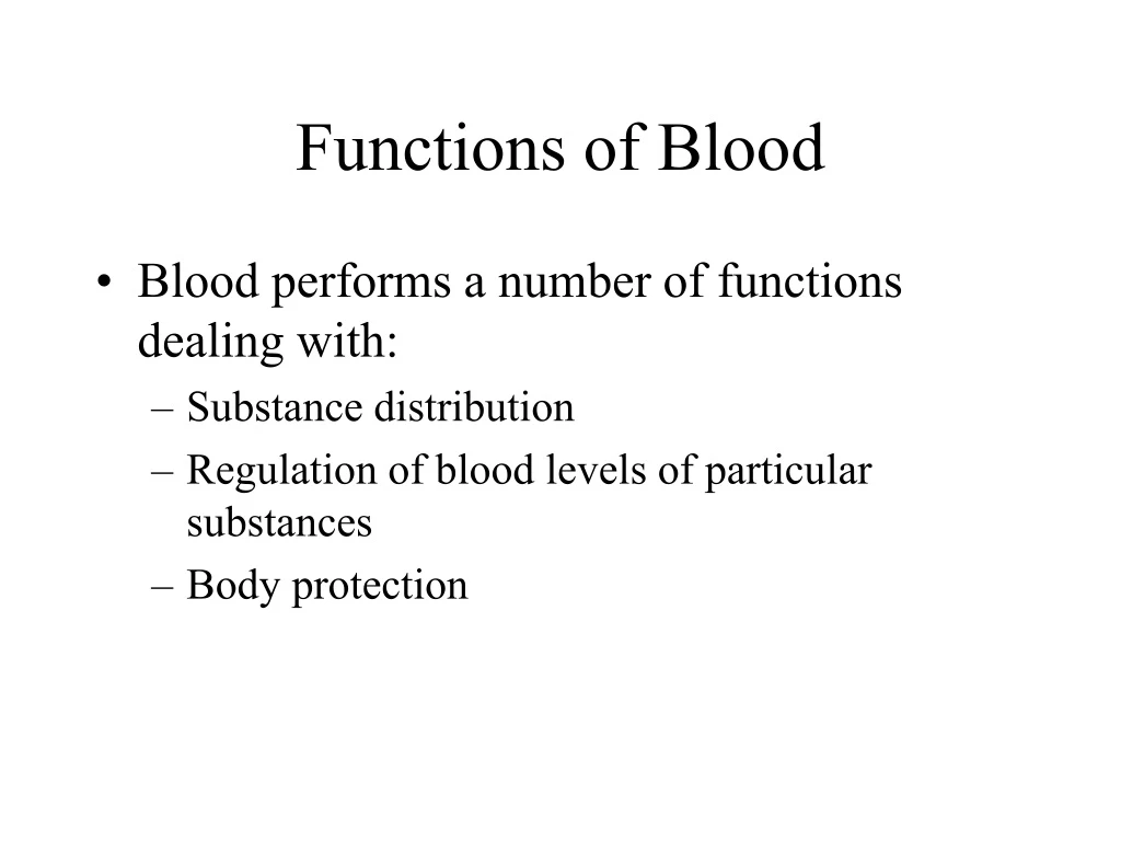 functions of blood