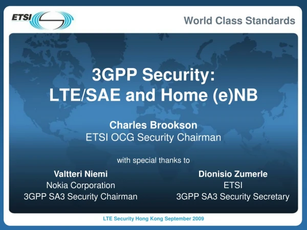 3GPP Security: LTE/SAE and Home (e)NB