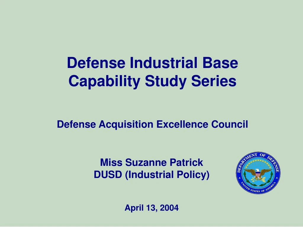 defense industrial base capability study series