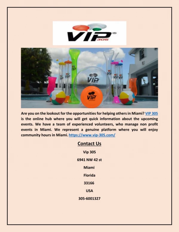 Community Hours in Miami - Vip-305.com