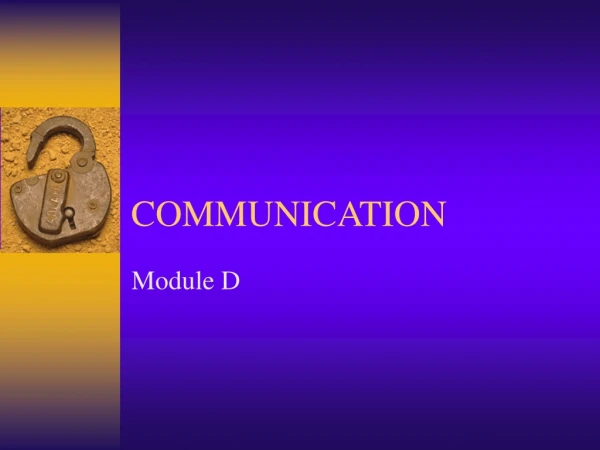 COMMUNICATION