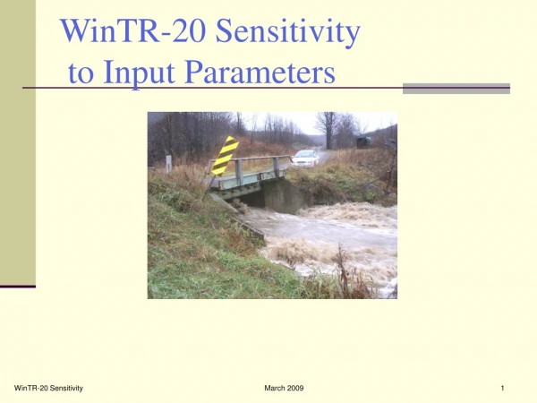 WinTR-20 Sensitivity  to Input Parameters