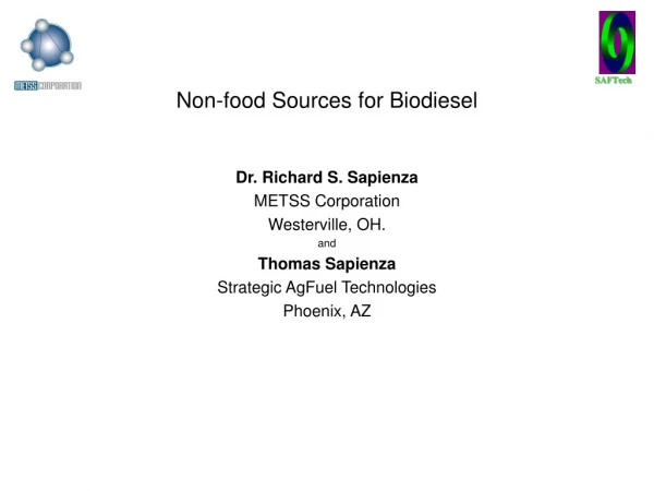 Non-food Sources for Biodiesel