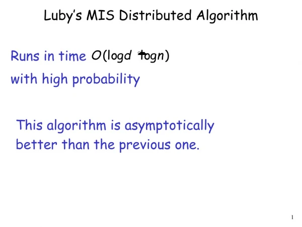 Luby’s MIS Distributed Algorithm