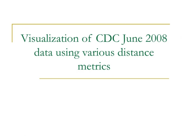 Visualization of CDC June 2008 data using various distance metrics