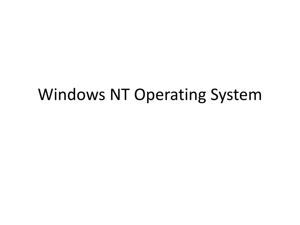 windows nt operating system