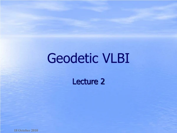 Geodetic VLBI