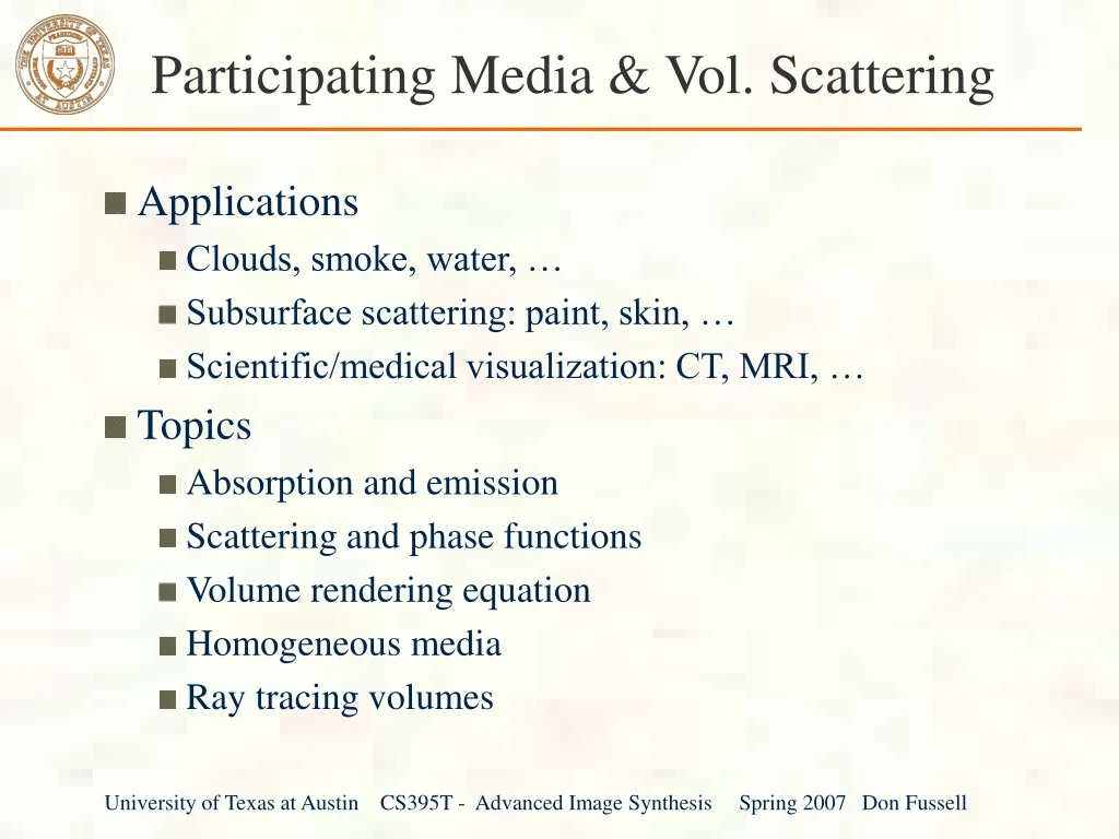 participating media vol scattering