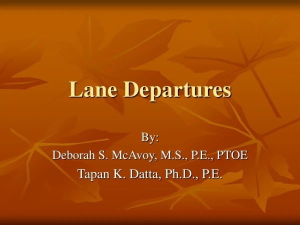 Lane Departures