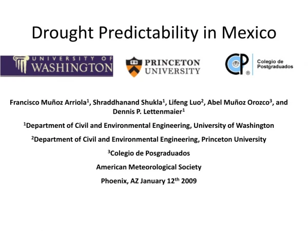 Drought Predictability in Mexico