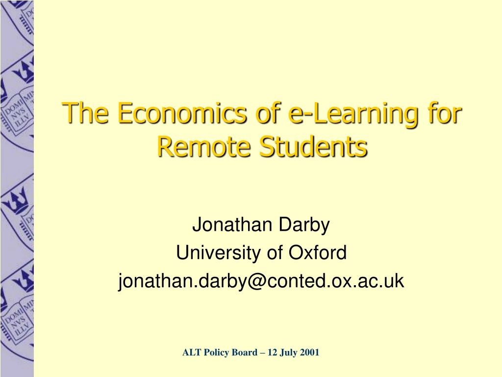 jonathan darby university of oxford jonathan darby@conted ox ac uk