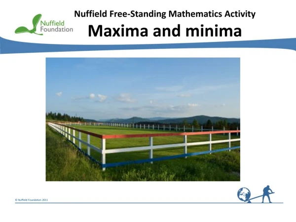 Nuffield Free-Standing Mathematics Activity Maxima and minima