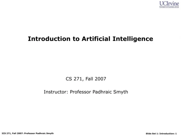 Introduction to Artificial Intelligence