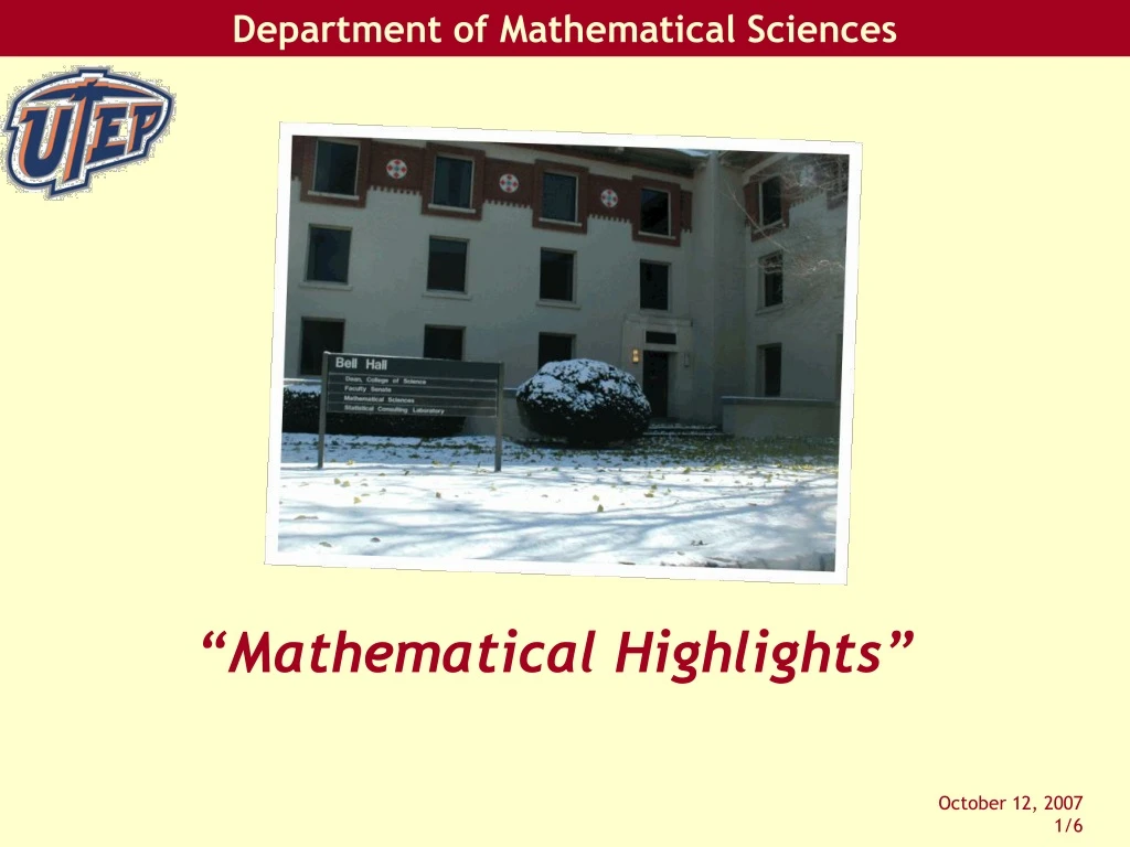 mathematical highlights