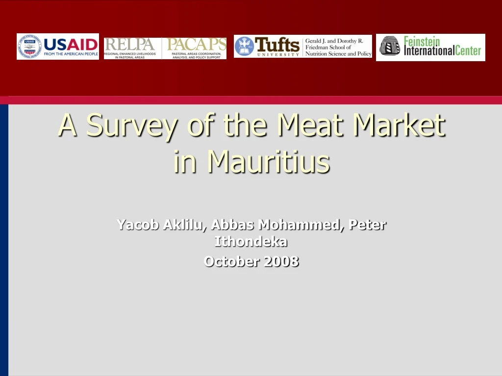 a survey of the meat market in mauritius
