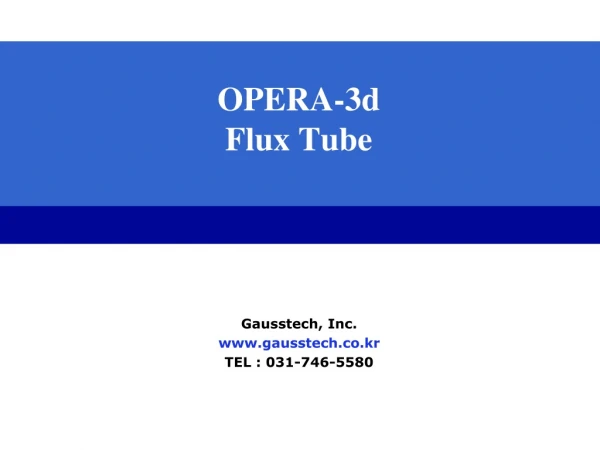 OPERA-3d Flux Tube