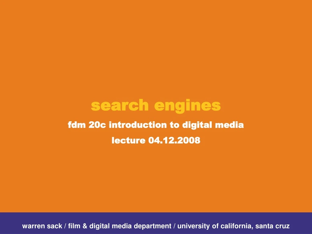 search engines fdm 20c introduction to digital