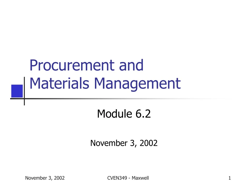 procurement and materials management